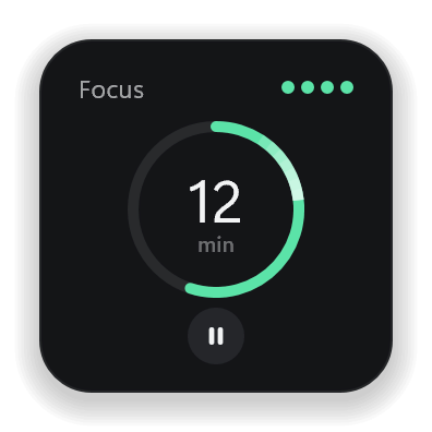 The Focus desktop widget, small